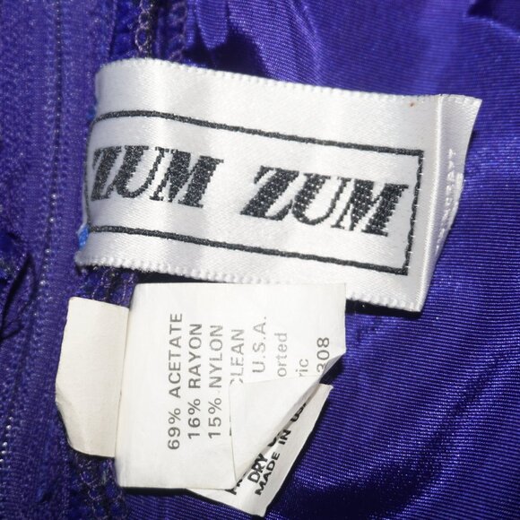 Vintage 80s Crushed Velvet Off Shoulder Dress - Picture 5 of 11